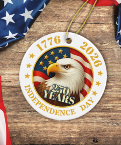 Alternative view of 250 Years Of America Ceramic Ornament Independence Day Gift
