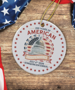 Alternative view of 250 Years Of America Ceramic Ornament