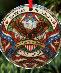 250 Years of America Glass Ornament | 250th Anniversary Ornament | Celebrate 250th Years United States of America Ornament