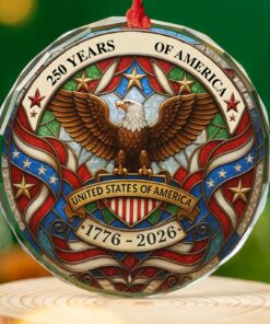 Alternative view of 250 Years of America Glass Ornament | 250th Anniversary Ornament | Celebrate 250th Years United States of America Ornament
