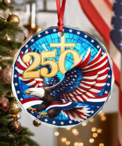 250 Years Of America Glass Ornament American Independence Day