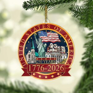 250 Years of America Ornament | America 250 Patriotic Christmas Tree Ornament | 250 Year Anniversary Independence Day Gift 683587