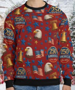 Alternative view of 250 Years of America Ugly Sweater, 250 Years Anniversary Christmas All-Over-Printed Sweatshirt