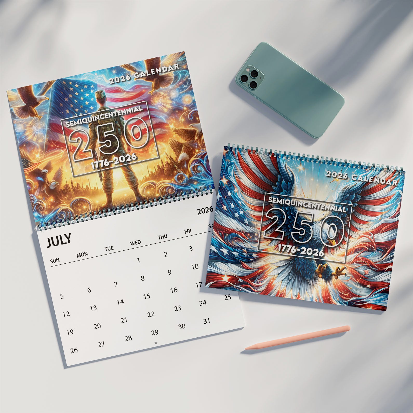 250 Years of America Wall Calendar | 250 Years of Freedom Anniversary | Celebrate 250th Birthday of USA Gift 683216 - Image 3