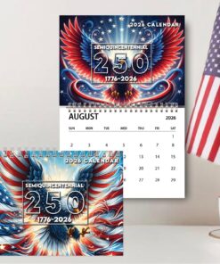 250 Years of America Wall Calendar | 250 Years of Freedom Anniversary | Celebrate 250th Birthday of USA Gift