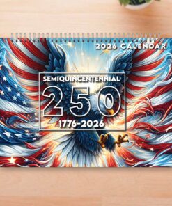 Alternative view of 250 Years of America Wall Calendar | 250 Years of Freedom Anniversary | Celebrate 250th Birthday of USA Gift
