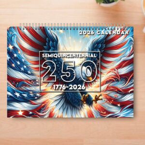 Alternative view of 250 Years of America Wall Calendar | 250 Years of Freedom Anniversary | Celebrate 250th Birthday of USA Gift 683216