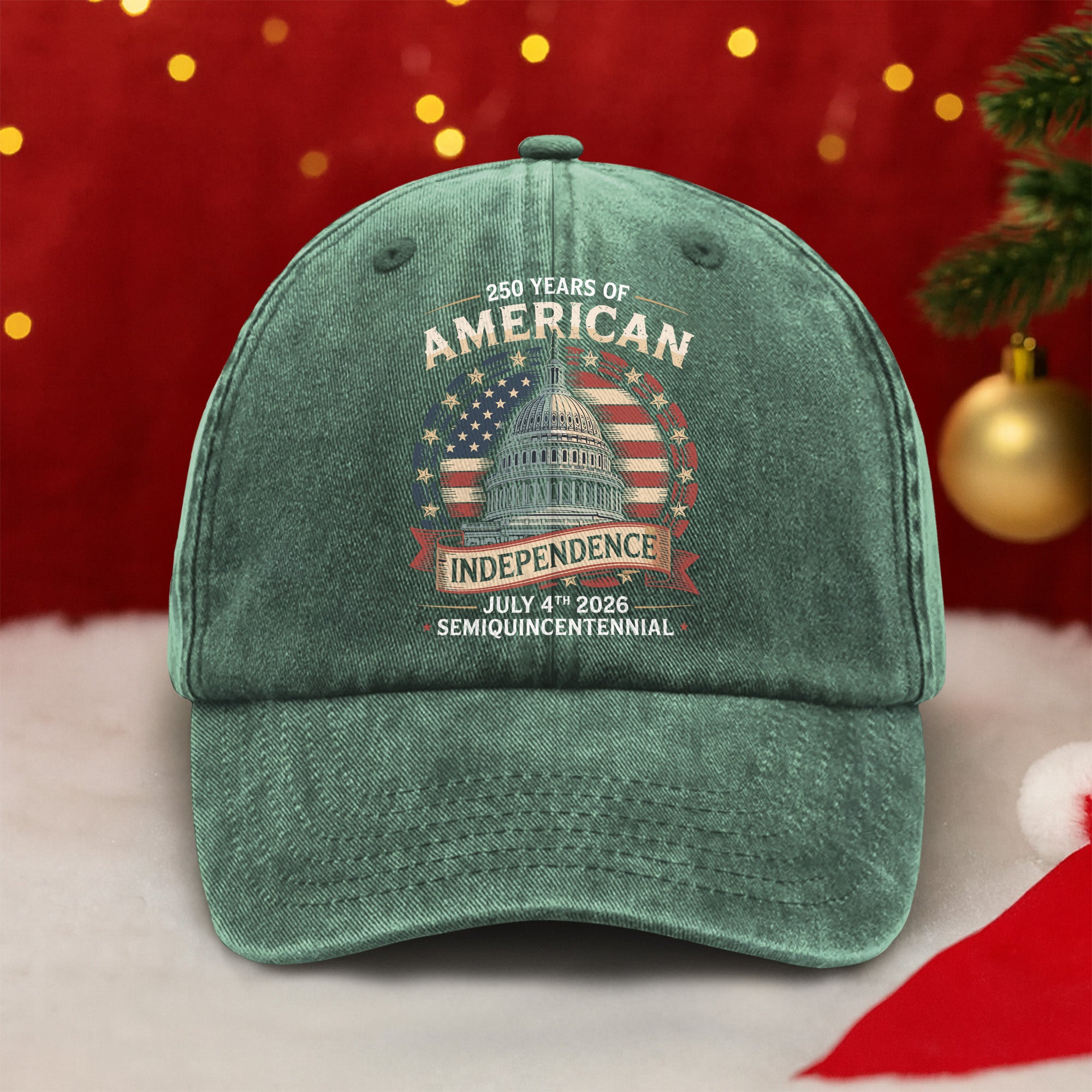 250 Years Of America Washed Denim Baseball Cap TH10 894661 - Image 4