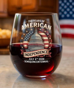 250 Years Of America Wine Glass