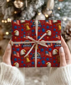 Alternative view of 250 Years of America Wrapping Paper, 250 Years Anniversary Wrapping Paper, Wrapping Paper For Christmas