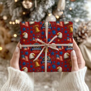 Alternative view of 250 Years of America Wrapping Paper, 250 Years Anniversary Wrapping Paper, Wrapping Paper For Christmas 683442