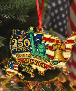 Alternative view of 250 Years Of American Flag Liberty Eagle Acrylic Ornament Decor Gift