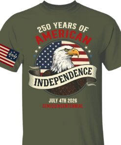 Alternative view of 250 Years Of American Independence Shirt | Happy 250th Birthday USA | Patriotic 4th Of July Tee | America 250th Anniversary | Independence Day Shirt