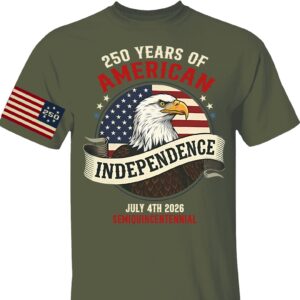 Alternative view of 250 Years Of American Independence Shirt | Happy 250th Birthday USA | Patriotic 4th Of July Tee | America 250th Anniversary | Independence Day Shirt 682568