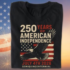 Alternative view of 250 Years Of American Independence Shirt | Happy 250th Birthday USA Pullover Hoodie | Patriotic 4th Of July Tee 682799