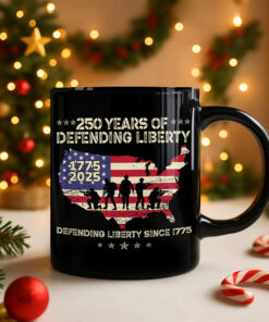 Alternative view of 250 Years Of Defending Liberty Black Mug