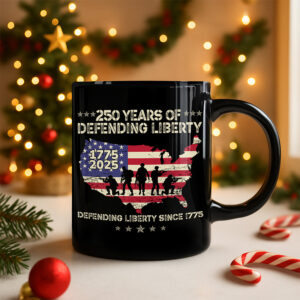 Alternative view of 250 Years Of Defending Liberty Black Mug TH10 894683