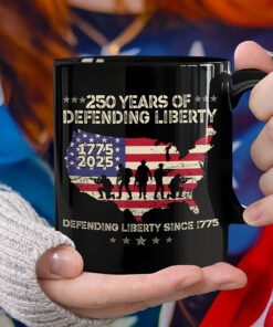 250 Years Of Defending Liberty Black Mug