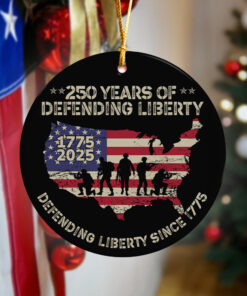 Alternative view of 250 Years Of Defending Liberty Ceramic Ornament