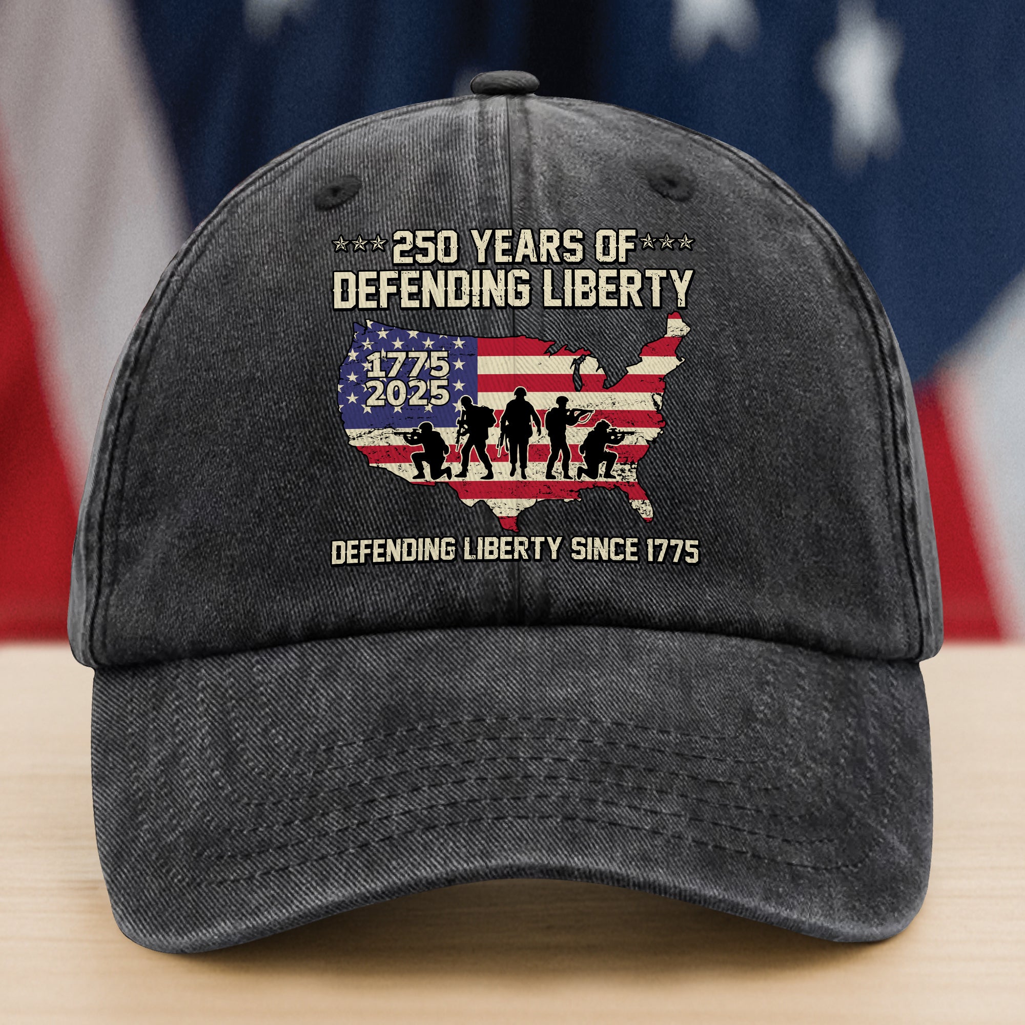 250 Years Of Defending Liberty Washed Denim Baseball Cap TH10 894689