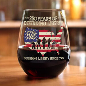 Alternative view of 250 Years Of Defending Liberty Wine Glass TH10 894687