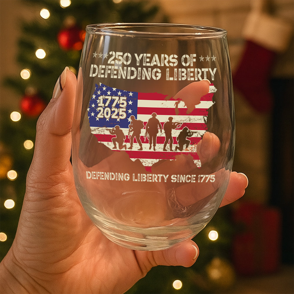 250 Years Of Defending Liberty Wine Glass TH10 894687 - Image 3