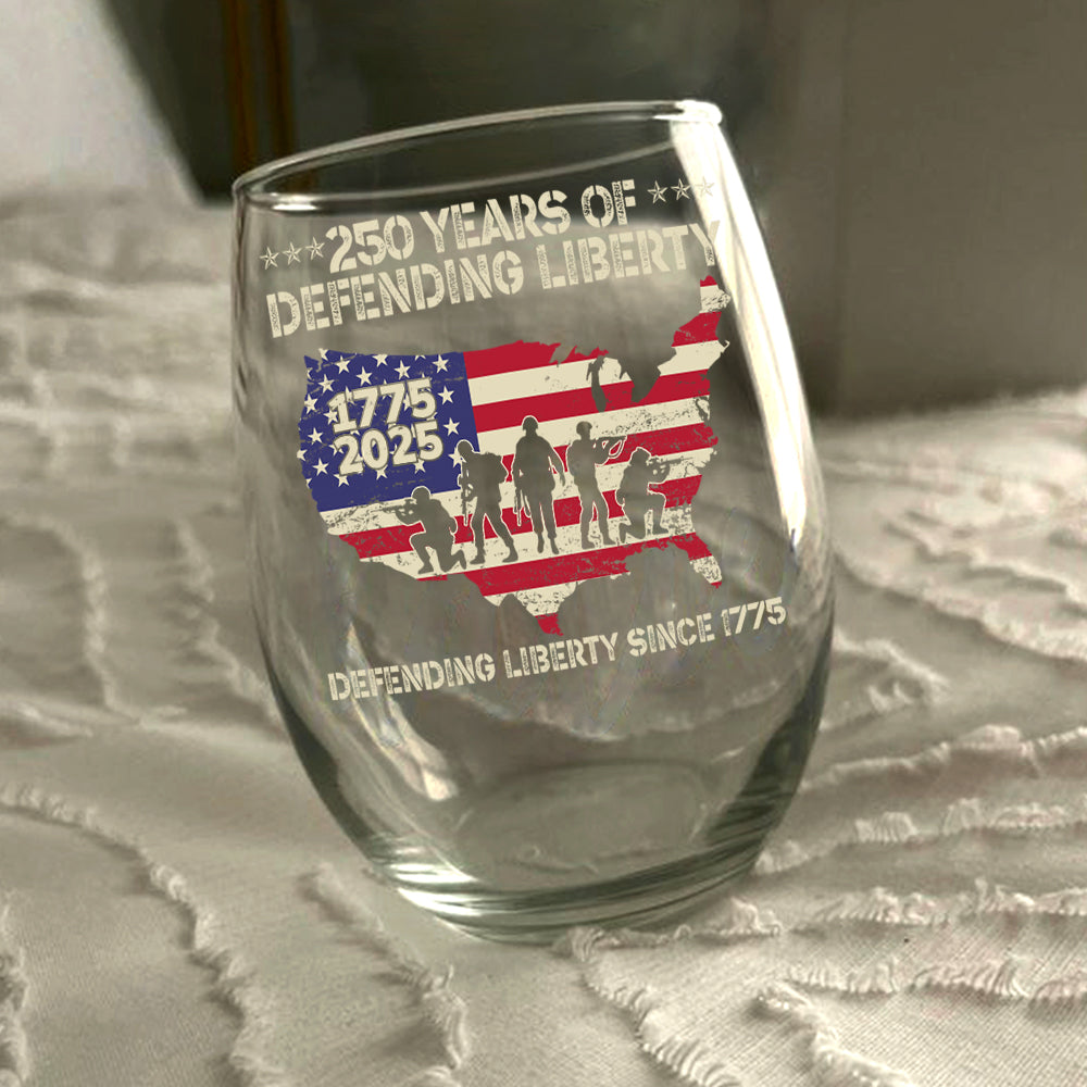 250 Years Of Defending Liberty Wine Glass TH10 894687 - Image 6