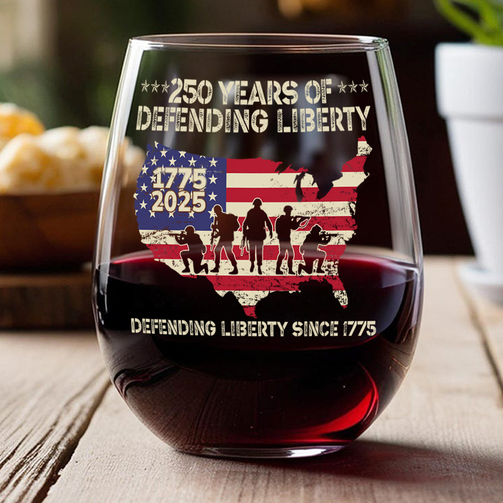 250 Years Of Defending Liberty Wine Glass TH10 894687 - Image 5