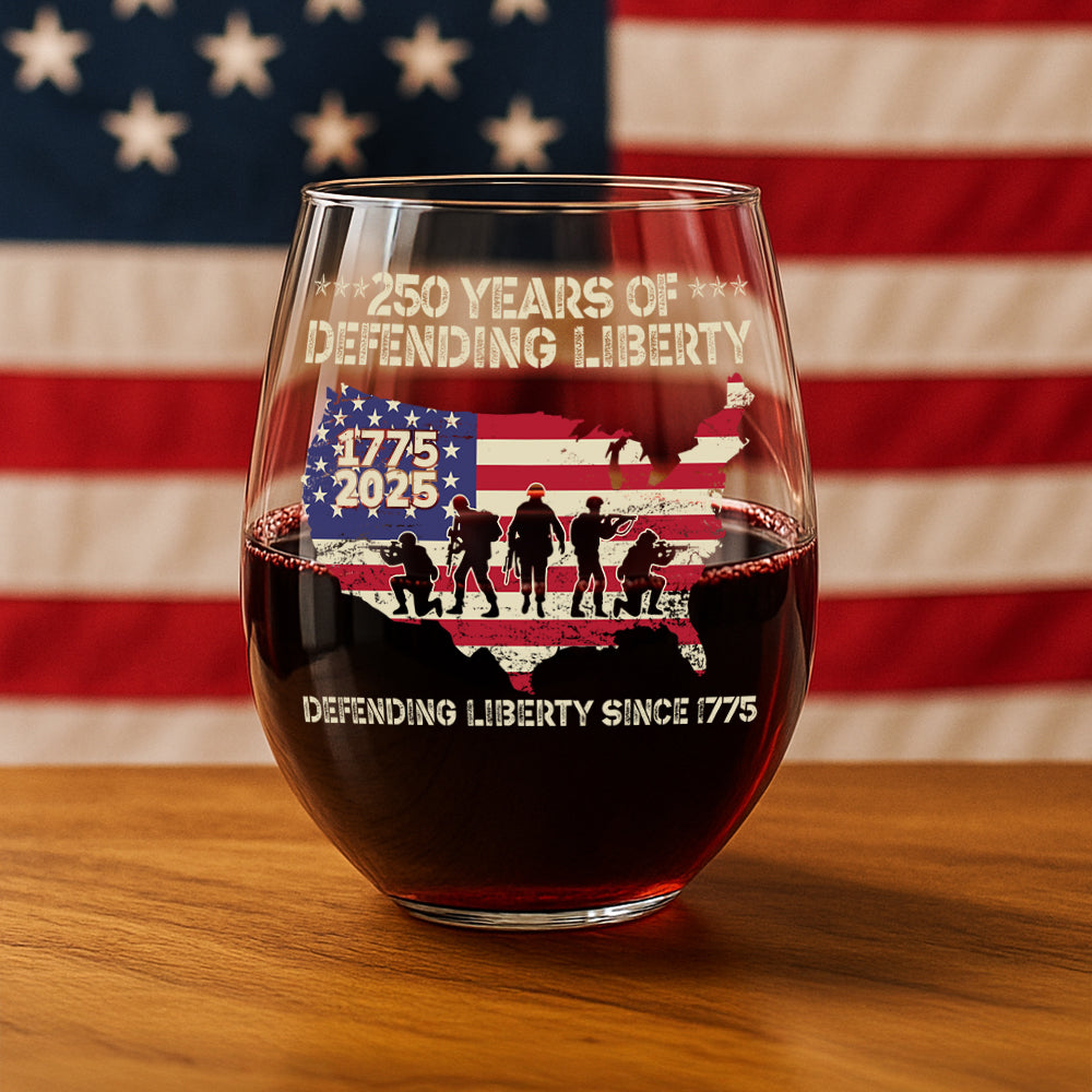 250 Years Of Defending Liberty Wine Glass TH10 894687 - Image 4