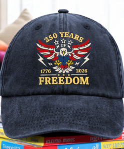 Alternative view of 250 Years Of Freedom 1776 - 2026 USA 250th Anniversary Washed Denim Baseball Cap