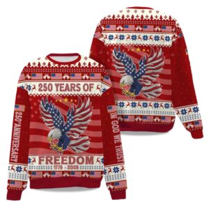 Alternative view of 250 Years Of Freedom 1776-2026 Ugly Christmas Sweater 2025
