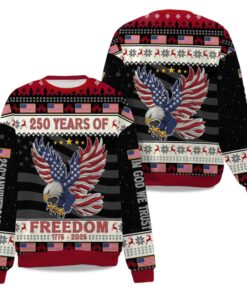 250 Years Of Freedom 1776-2026 Ugly Christmas Sweater 2025