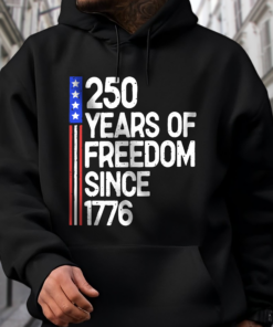 Alternative view of 250 Years Of Freedom 250th Birthday America Flag 4th Of July Dark Shirt