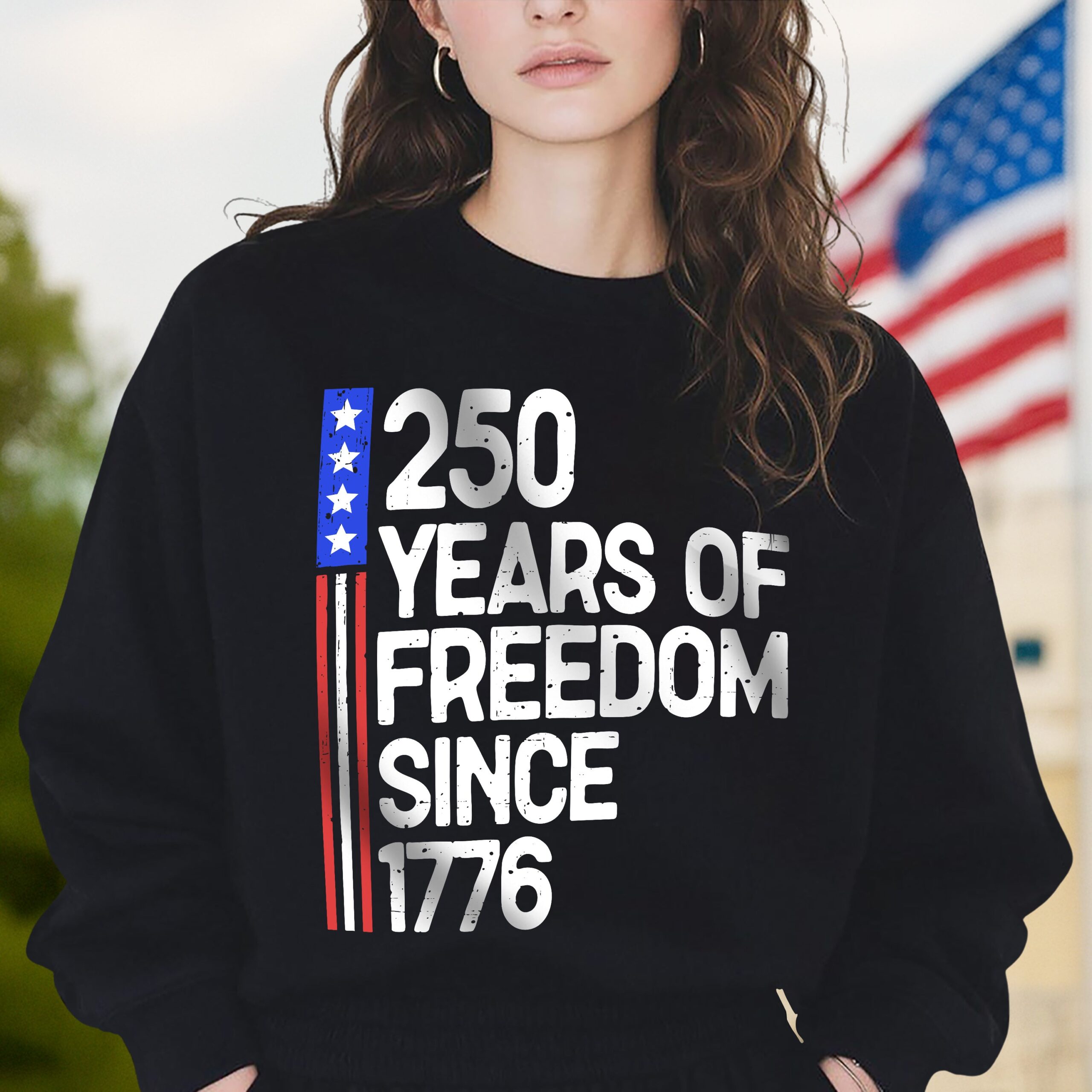 250 Years Of Freedom 250th Birthday America Flag 4th Of July Dark Shirt HO82 894800 - Image 5