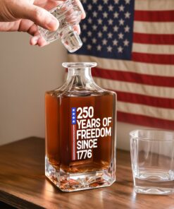 Alternative view of 250 Years Of Freedom 250th Birthday America Flag 4th Of July Decanter