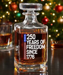 250 Years Of Freedom 250th Birthday America Flag 4th Of July Decanter