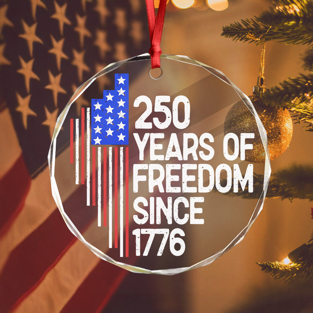 250 Years Of Freedom 250th Birthday America Flag 4th Of July Glass Ornament HO82 894806 - Image 3