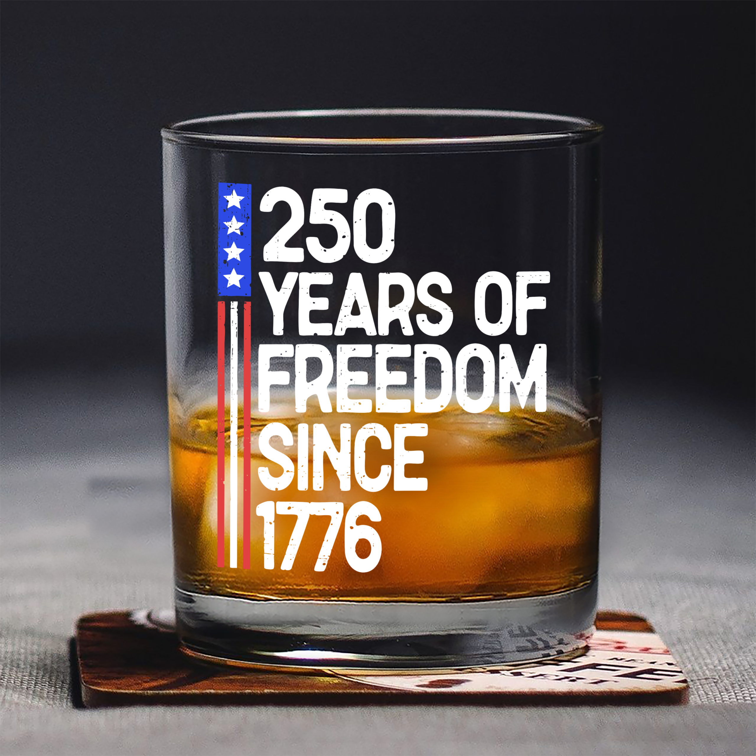 250 Years Of Freedom 250th Birthday America Flag 4th Of July Whiskey Glass HO82 894798 - Image 6