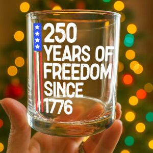 Alternative view of 250 Years Of Freedom 250th Birthday America Flag 4th Of July Whiskey Glass HO82 894798