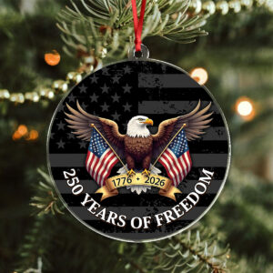 Alternative view of 250 Years of Freedom Acrylic Ornament 250th Anniversary USA 1776-2026 Ornament CH07 899210