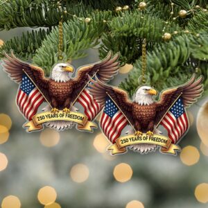 Alternative view of 250 Years of Freedom Acrylic Ornament | Happy 250th Birthday America | 4th of July Christmas Ornament 683523