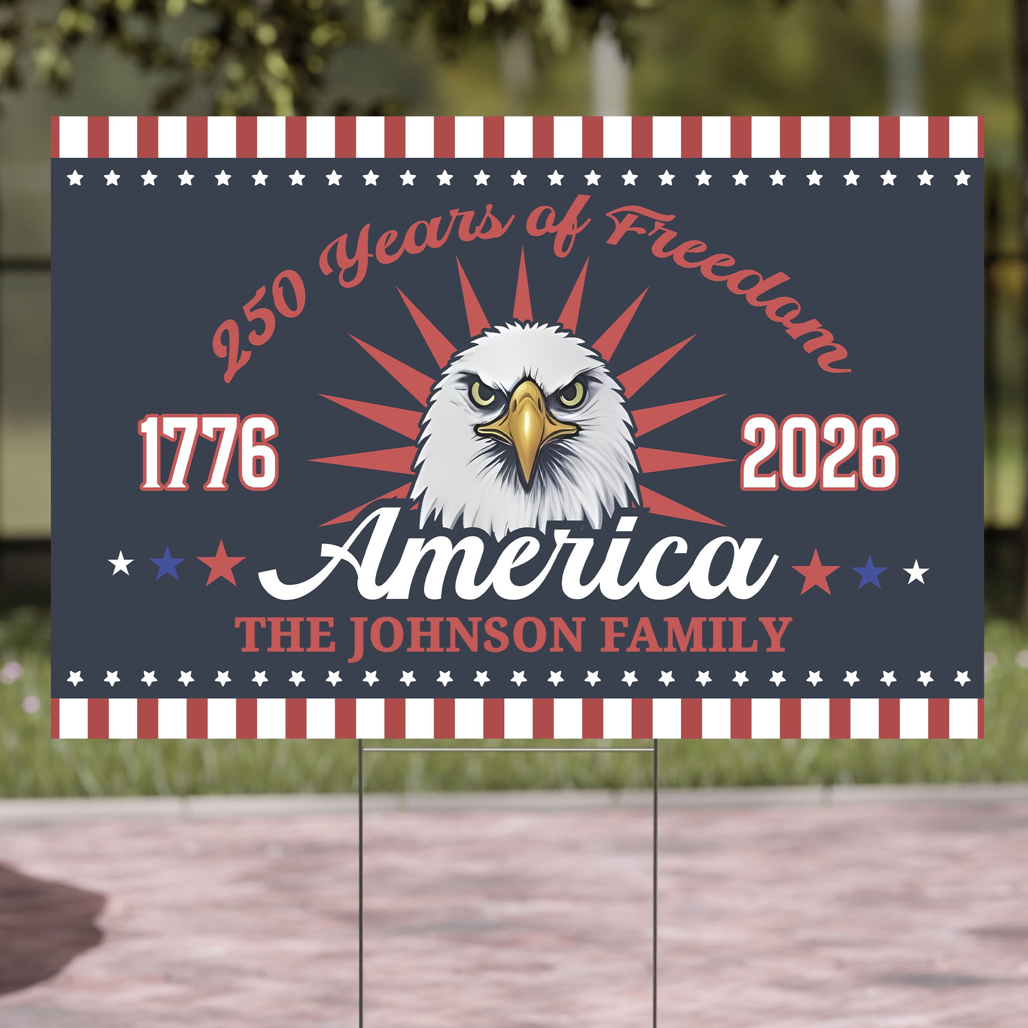 250 Years Of Freedom American Yard Sign | Happy 250th Birthday USA Yard Sign | America 250th Anniversary Yard Sign | Patriotic 4th Of July Yard Sign | Independence Day Yard Sign 682542