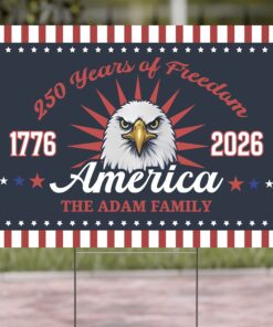 Alternative view of 250 Years Of Freedom American Yard Sign | Happy 250th Birthday USA Yard Sign | America 250th Anniversary Yard Sign | Patriotic 4th Of July Yard Sign | Independence Day Yard Sign