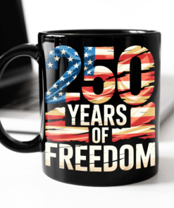 Alternative view of 250 Years Of Freedom Black Mug