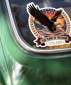 Alternative view of 250 Years Of Freedom Car Window Decal Sticker