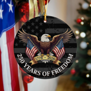Alternative view of 250 Years of Freedom Ceramic Ornament 250th Anniversary USA 1776-2026 Ornament CH07 899214