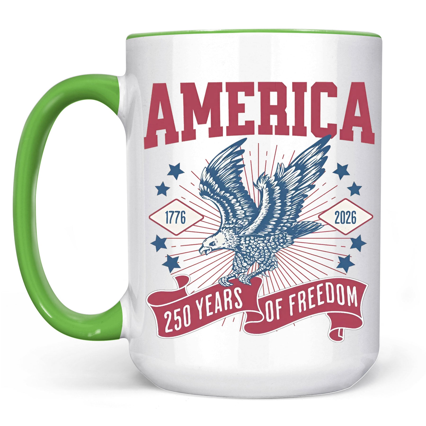 250 Years Of Freedom Mug | Happy 250th Birthday USA | America 250th Anniversary Mug | Patriotic Bald Eagle White Mug Accent Mug 682586 - Image 15