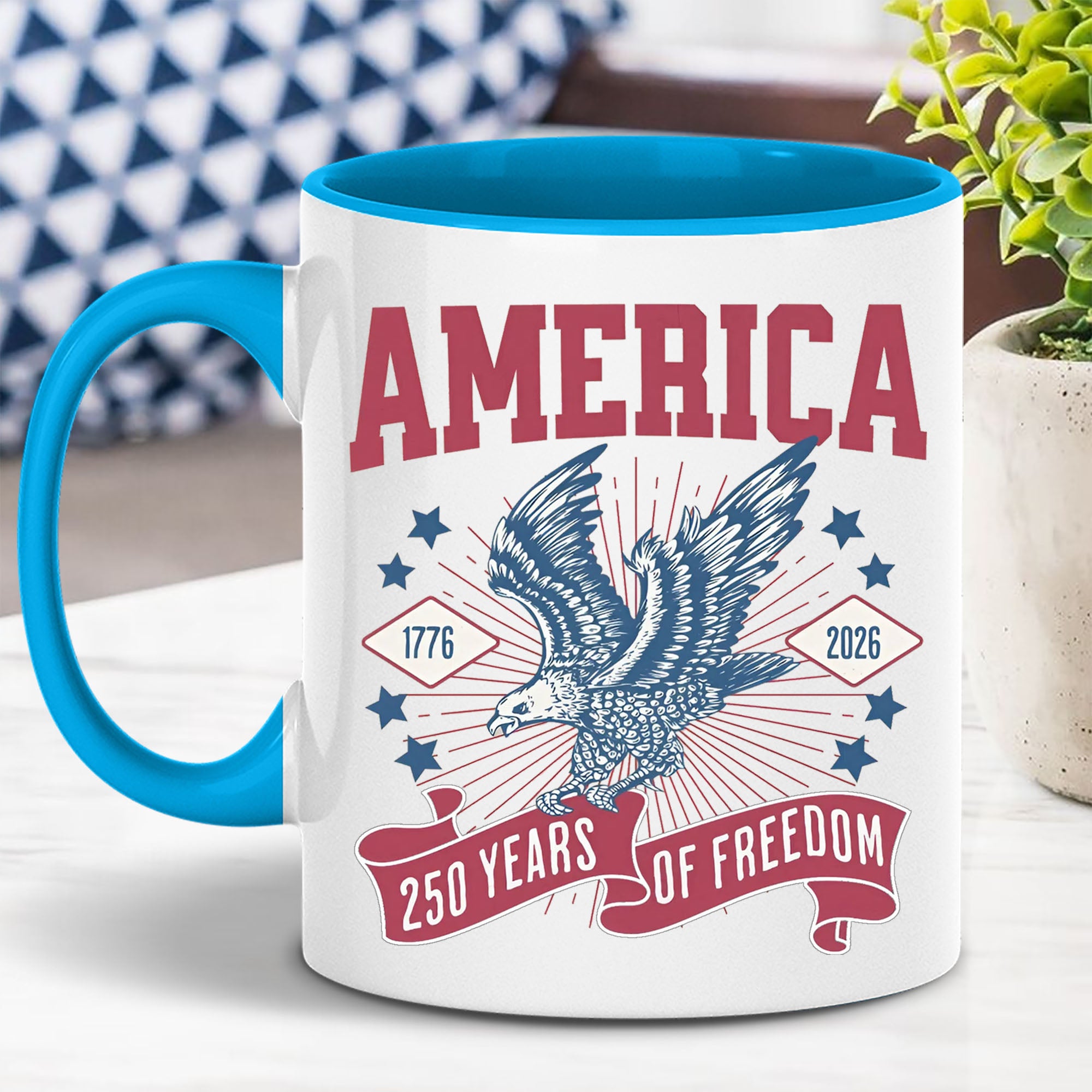 250 Years Of Freedom Mug | Happy 250th Birthday USA | America 250th Anniversary Mug | Patriotic Bald Eagle White Mug Accent Mug 682586 - Image 17