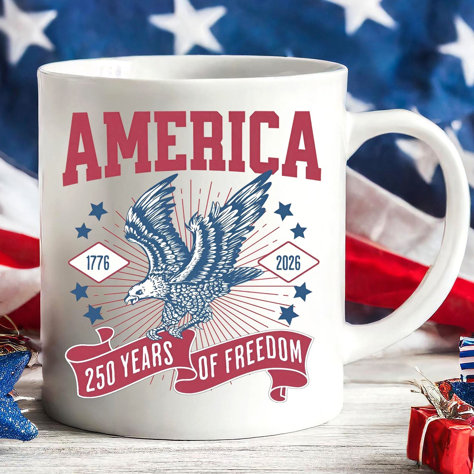 250 Years Of Freedom Mug | Happy 250th Birthday USA | America 250th Anniversary Mug | Patriotic Bald Eagle White Mug Accent Mug 682586 - Image 27