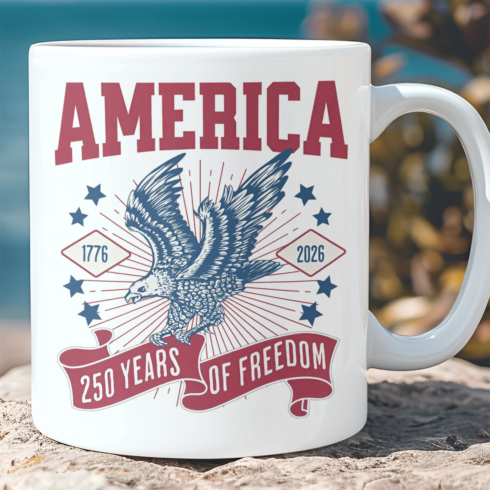 250 Years Of Freedom Mug | Happy 250th Birthday USA | America 250th Anniversary Mug | Patriotic Bald Eagle White Mug Accent Mug 682586 - Image 25